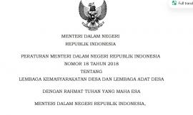 PERMENDAGRI NO 18 TAHUN 2018